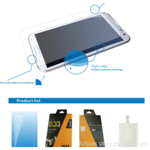 Anti crack anti fingerprint 0.33mm round angel tempered glass screen protector for Moto G